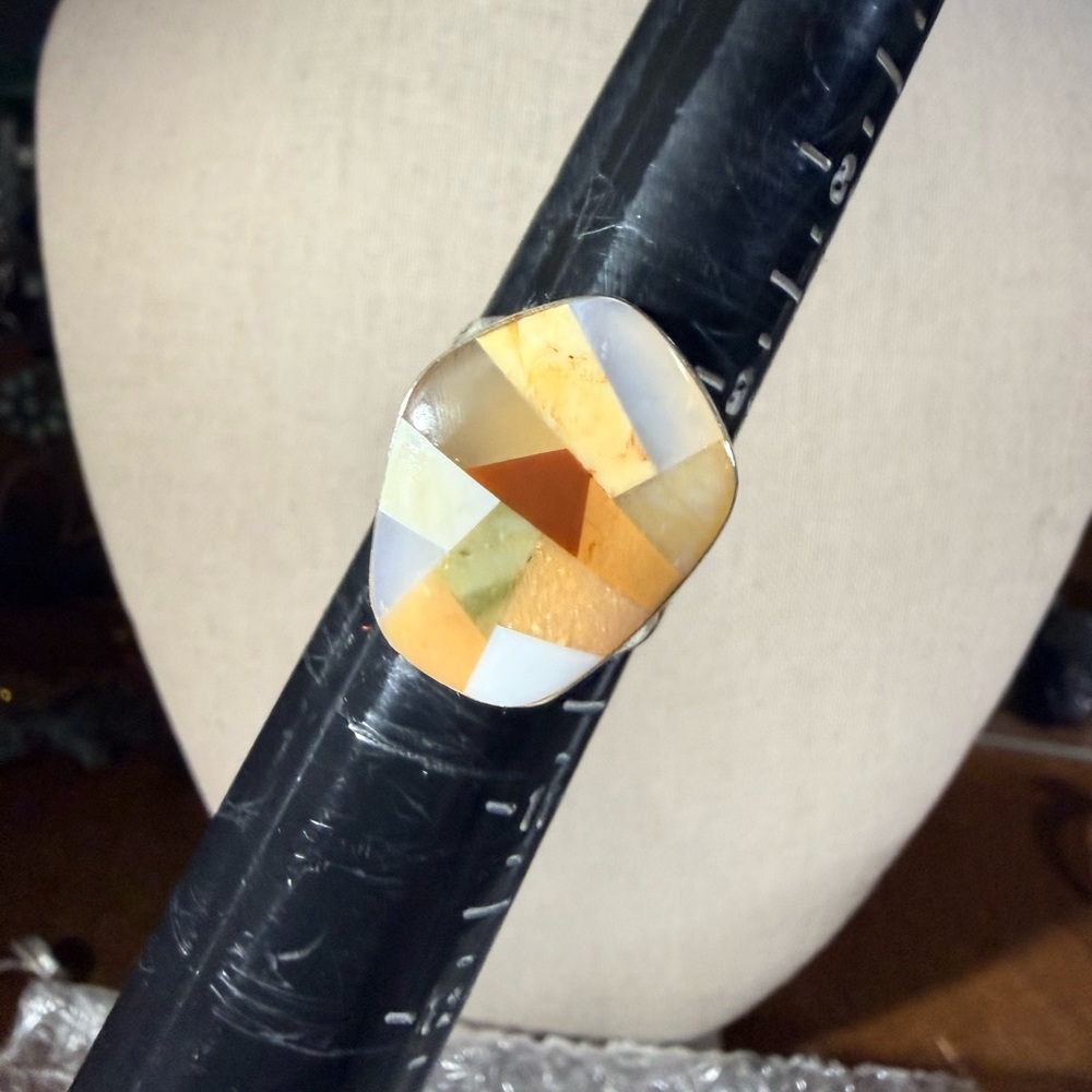 Geometric Multi Stone Inlay, Mosaic DTR, Desert Rose Trading, Jay King Ring